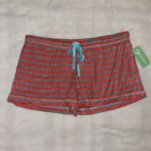 Honeydew Women’s Small Dream Weaver Pajama Shorts Coral Gray Stripes NWT